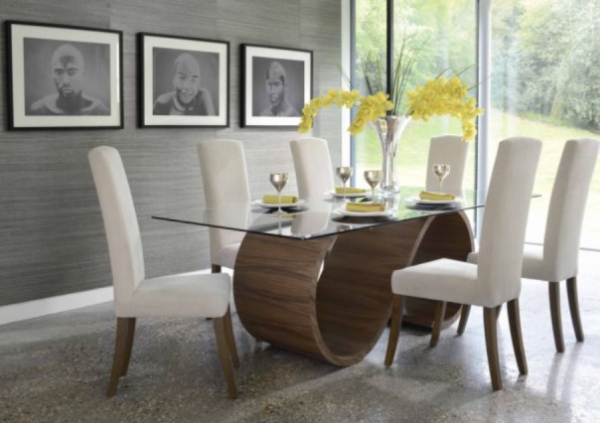 Meja makan dengan desain unik dan elegan